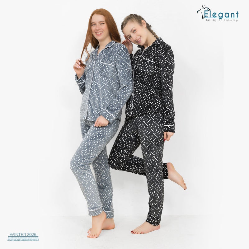 Elegant Velvet Classic - dotted pattern Grey - Image 3